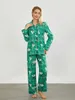 Damen-Nachtwäsche für Damen, S, 2-teiliges Weihnachts-Pyjama-Set mit Federsaum, Hemd, Tops und Hosen-Sets