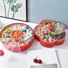 Assiettes rondes en forme de fleur, plateau de fruits secs, récipient divisé à 5 compartiments, noix et bonbons légumes