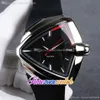 New A2824 Automatic Mens Watch Steel Case Red White Hands Gray Red Inner Black Dial Black Rubber Strap Timezonewatch TWHM E14b1260v