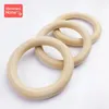 Teethers Toys mamihome 100pcs 25mm-70mm Wood Teething Wooden Ring DIY Necklace Rattles wooden blank teether Nurse Gifts Children'S Goods toys 231215