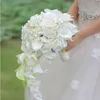 Decorative Flowers Wreaths Wedding bride holding flower PU calla lily drill buckle water drop waterfall po holding bouquet bridesmaid flower 231214