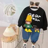 Clothing Sets Autumn and Winter New 0-4-year-old Baby Cute Cartoon Bear Set Boys and Girls Plush Sweater Two piece Children's Sweatshirt 231215