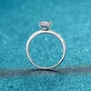 Clusterringe TKJ 925 Sterling Silber Vier Krallen Set 1 Baguette Moissanit Ring Damen Edler Verlobungsschmuck Brautgeschenk