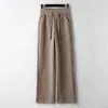 Pantalones de mujer, pantalones de invierno con cintura elástica, pana gruesa, forro polar, terciopelo cálido, pierna ancha, pantalones a la moda que combinan con todo, ropa