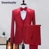 Herrenanzüge Blazer Gwenhwyfar ed Revers Solide Slim Fit Männer Anzug Für Hochzeit Einreiher Bräutigam Smoking Nach Maß Terno Masculino Hosen Set 231215