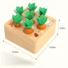 Juguetes de inteligencia Montessori Toys Baby Pull Carrot Set Juguete de madera Forma Puzzle a juego Niños Cognición Juego de madera Educativo para niños 231215