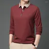 Men's T Shirts T-shirt Long Sleeve Men POLO NECK SHIRT Solid Causal Customized Logo Clothing