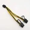 Nuevos adaptadores para computadora portátil Cargadores cpu o gpu Tarjeta gráfica de 8 pines a 2 * 8 pines (6 + 2) para minero Doble PCI-E PCIe Cable divisor de fuente de alimentación de 8 pines Cable de 20 cm