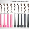 5 w 1 Zestaw Różdżki Curling Wand Firling Tong Hair Curl Iron Wand Hair Curler Roller Wałek upominkowy 0932 mm Curler Wand Eu US Plug Juego de Rizador 5 EN 1 KRULTANGSET