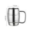 Vasos de cerveza de acero de doble capa, tazas creativas de leche de acero inoxidable 304, taza de café o té LT720