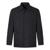 Chemises décontractées pour hommes, chemise à manches longues, revers, bouton simple boutonnage, chemisiers classiques de conception latine