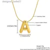 Pendant Necklaces SUNSLL Chunky Alphabet Balloon Letter Pendant Necklaces Copper A-Z Name Personalized Bubble Gold Plated Jewelry For Women MenL231215