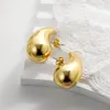 Goud roestvrij staal vergulde traan dupes voor vrouwen lichtgewicht gladde metalen waterdrop hoepel oorbellen trendy sieraden