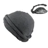 Bérets Chaud Hommes Turban Chapeau Vintage Style Ethnique Pour Respirant Confortable Tête Enveloppement Avec Stretch Satin Écharpe Cravate