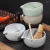 مجموعات Teaware Matcha Bowl اليابانية الشاي السيراميك الرجعية مجموعة الملحقات
