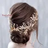 YouLaPan HP278 Wedding Hair Accessories Rose Gold Hair Pieces Headband Women Tiara Wedding Headpiece Flower Bridal Headwear X0625266n