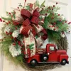 クリスマスの装飾クリスマスドアの装飾花輪現実的な赤いトラックの花輪の装飾品の装飾品