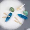 Decoratieve objecten beeldjes Mini Roeiboot Mooie Houten Boot Kleine Plastic Hars Kano Model Met Roeispanen Voor Tuinen Huis Huis Taart Dhrme