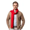 Foulards Mode hiver couleur unie hommes rouge écharpe de luxe marque Designer Style laine doux cachemire foulards Cachecol Masculino Inverno châle 231215