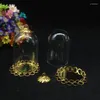 Hänghalsband 50Set/Lot 30 20 Clear Tube Bell Glass Globe med dubbla spetsar Tray Cap Viage Fashion Halsband smycken DIY burkar vas