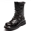 Bottes Hommes Moto Cuir Mode Cowboy Chaussures Sports de plein air Militaire Tactique Gothique Punk D474