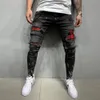 Jeans masculinos vintage streetwear painéis rasgados calças jeans casuais europeu e americano zíper skinny 231214