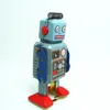 항공기 모들 재미있는 클래식 컬렉션 레트로 시계 Windup 금속 워킹 틴 장난감 수리공 로봇 빈티지 기계 MS249 어린이 선물 231215