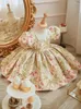 Flickaklänningar Eid Children's Princess Evening Gown Fashionable Printed Ruffle Design Wedding Birthday Baptism Easter Party Girls Girls