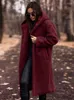 Women's Fur Women Luxury Faux Coat Teddy Fleece Hooded Robe Sherpa Fluffy Chic Cardigan Winter Plush Overcoat