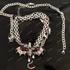 Chains Flying Dragon Zircon Detachable Brooch Necklace Special-Interest Design Hip Hop Girl Sub-Culture Sweet Kuabi