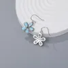 Boucles d'oreilles XYOP naturel Larimar bleu Niche cinq pétales fleur oreille crochet brûlant noël chaud pour l'amour hiver éloge