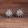 Stud Earrings S925 Sterling Silver Thai Retro Personality Feather Bird GOE003