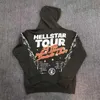 Мужские толстовки с капюшоном Hellstar Extra Large Vintage Hoodie с принтом High Street 1 1 Высококачественная мужская и женская спортивная толстовка T231215