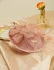 Naken Pink Sinamay Tea Party Fascinator för kvinnor Kentucky Derby Hat Pillbox Hair Clip Cocktail Wedding Dress pannband