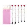 Pennelli per trucco Set di pennelli da 5 pezzi Applicatore con manico rosa delicato per donne Ragazze Stile donna 4