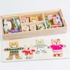 Puzzles 3D QWZ petit ours changer de vêtements éducation précoce des enfants en bois Puzzle Dressing jeu bébé jouets pour enfants cadeau 231215