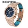 Orologio Audemar Pigue Orologio meccanico automatico Orologio Epic Royal Oak da 41 mm con indice blu e quadrante in oro rosa