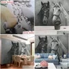 Sfondi personalizzati P O Murale 3D Creativo dipinto a mano in bianco e nero Cavallo Camera da letto Studio Soggiorno Decorazione della parete Painti Homefavor Dhmgy