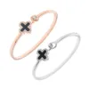 Bijoux simple mode bracelet trèfle porte-bonheur bracelet en alliage pour femmes bracelets en fil d'or rose bangles274v