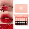 Batom 6 peças Lip Gloss Stain Batom Líquido de Longa Duração Moda Maquiagem Cosméticos Fácil Aplicar Copo Antiaderente À Prova D 'Água Lip Gloss Set 231215