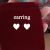 10mm heart earring women gold Stud couple red Flannel bag Stainless steel Thick Piercing body jewelry Christmas gifts woman Access2018