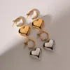 Hoop Earrings 2023 Chic Heart Huggie Retro French Light Luxury Form for Women Gold Color Fashion Girl Girt