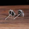 Stud Earrings S925 Sterling Silver Thai Retro Personality Feather Bird GOE003