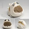 1pc Cute Ceramic Cartoon Dog Ashtray - Large Capacity Windproof Cigarette Holder for Indoor/Outdoor Use - Perfect for Office Desktop and Home Decor - Black Bulldog Design