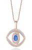 Collier pendentif bleu mauvais œil cristal de luxe CZ collier clavicule argent Rose or bijoux troisième oeil Zircon collier mode Birt8424412