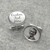 Colares Pingente Personalizado Po Abotoaduras Camisa Personalizado Retrato Cuff Links Imagem Memorial Presente para Pai Marido Casamento Favores 231214