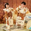 Pyjamas Autumn Winter Baby Girls Boys Pyjamas Soft Filt Sleepers Kids Söt björn Dräkt Huven Sleeping Bag Warm Jumpsuit Plus storlek 231215