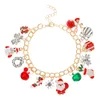 Charme pulseiras diversão alegre encantos de natal pulseira 2023 jóias na moda árvore elk sino cristal floco de neve para presentes femininos