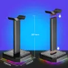 Headset Support Stand RGB Backlight hörlurar Display Rack Space Saving Despop Organizer Vertical Bracket Hanger