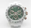 ZFF Factory Men's 904L Green Blue Green Pink AET Remould Biscay Super Asia 4130 White Ceramic Bezel Automatic with Fully Functional Chronograph 40MM Wristwatches